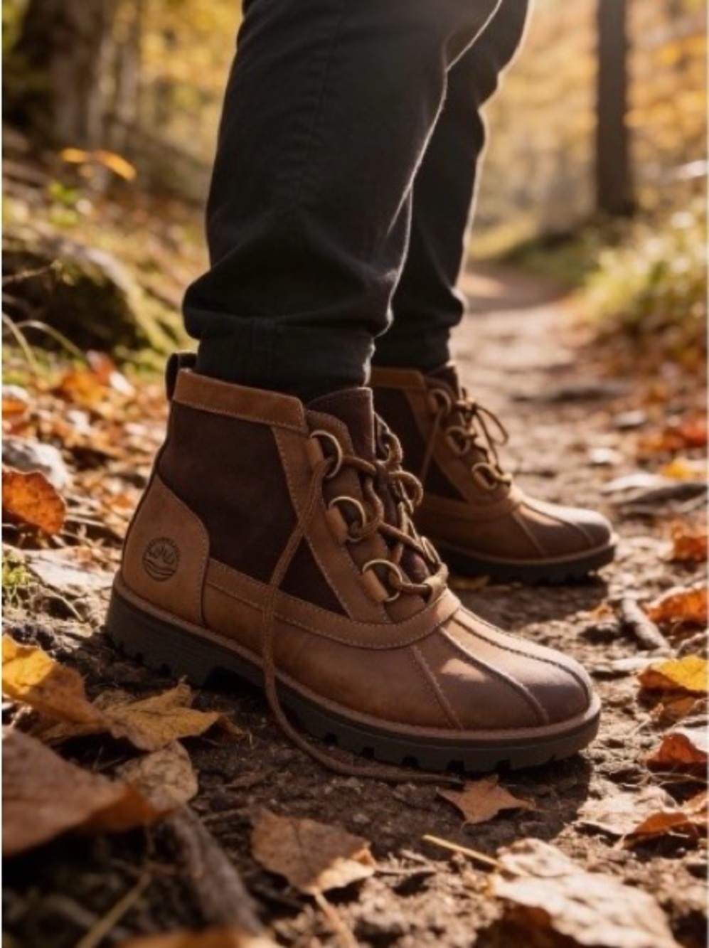 UGG Heather Two-Tone Brown Lace-Up Winter Boots